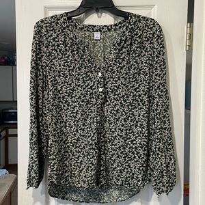 Dark Green Patterned Blouse